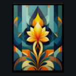 Modern Floral Art Deco Poster. Poster<br><div class="desc">I thought I would try my hand at modern floral art deco. This poster is one of the results. I love it. It is so vibrant in color and the shapes express art deco in a new and vibrant way. This would look so nice in a frame, on a wall...</div>