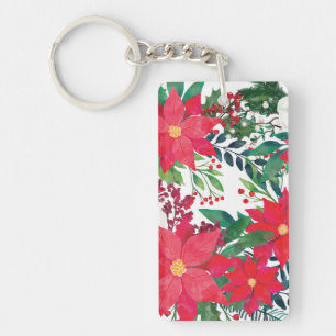 Modern Floral Art Keychain
