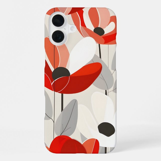 Modern Floral Art Print iPhone Case (Back)