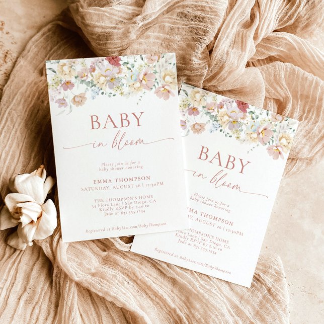 Modern Floral Baby Shower | Boho Baby Shower Invitation (Creator Uploaded)