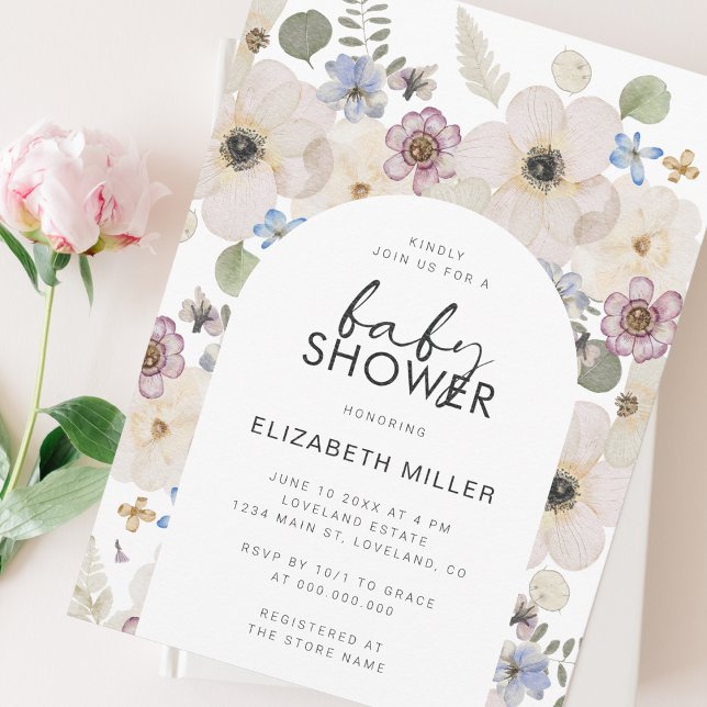 Modern Floral Baby Shower Invitation (Creator Uploaded)