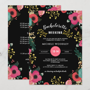 Modern Floral Bachelorette Weekend Invitation