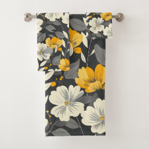 Modern Floral Bath Towel Set