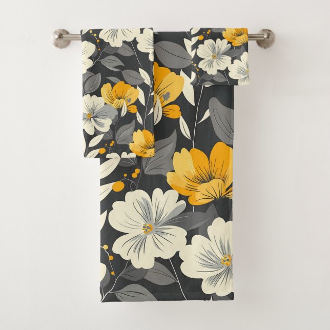 Modern Floral  Bath Towel Set (Insitu)