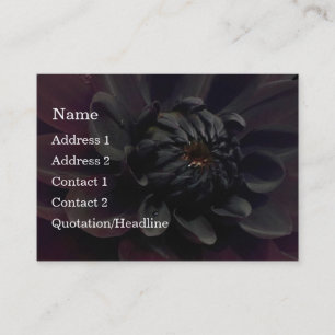 Modern Floral Black Dahlia Flower Business Card