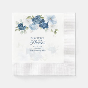 Modern Floral Bloom Eucalyptus Script Paper Napkin