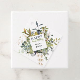 Modern Floral   Blue & Green Gift  Favour Tags