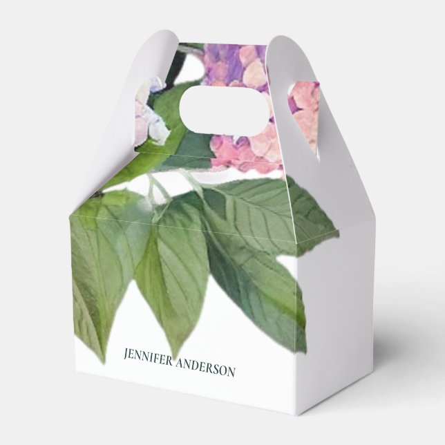 Modern Floral Boho Calligraphy Wedding Thank You  Favor Box (Front Side)