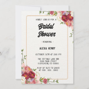 Modern floral boho invitation