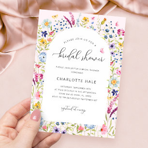 Modern Floral Botanical Bridal Shower Invitation