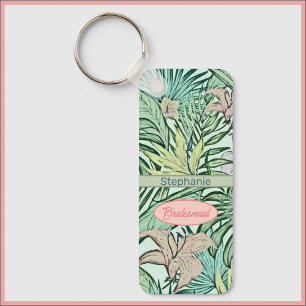 Modern Floral Botanical Bridesmaid Keychain