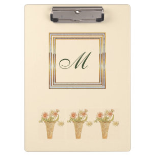 Modern Floral Botanical Watercolor Pink Stylish Clipboard