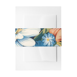 Modern Floral Botanical Wedding Invitation Belly Band
