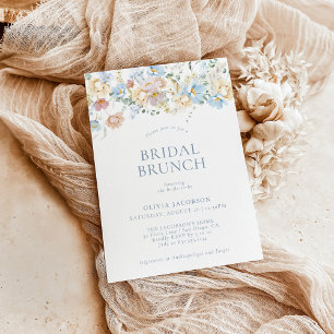 Modern Floral Bridal Brunch   Boho Bridal Shower Invitation
