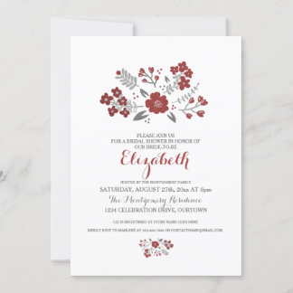 Modern Floral Bridal Shower Invitation