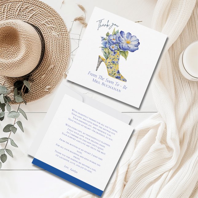 Modern Floral Bridal Shower Thank You Card (Creator Uploaded)