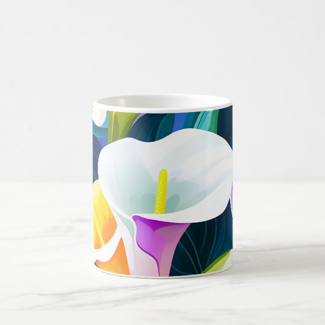 Modern Floral Calla Lily Coffee Mug (Center)