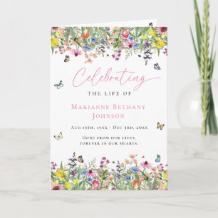 Modern Floral Celebration of Life Funeral Program
