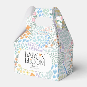Modern Floral Colourful Baby In Bloom Baby Shower Favor Box