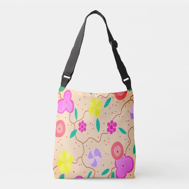 Modern Floral Crossbody Bag (Front)