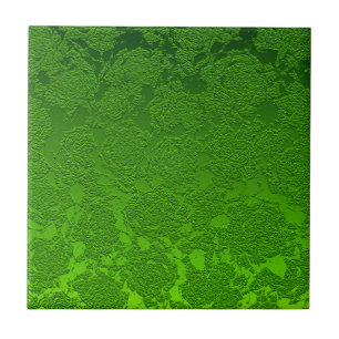 Modern Floral Decorative Green Girly Pattern Tile