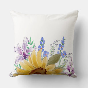 Modern floral decorative trendy family chic cute throw pillow