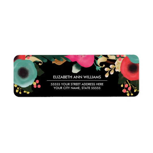 Modern Floral Design Wedding Return Address Labels