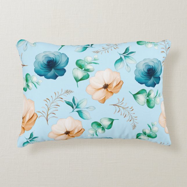 Modern Floral Design with Soft Natural Tones Accent Pillow (Front)