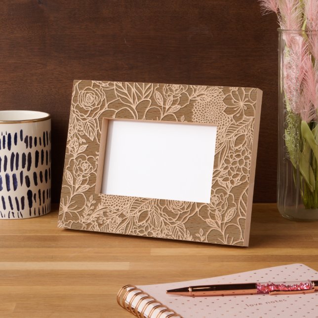 Modern Floral Doodles line art  Etched Frames (Left)
