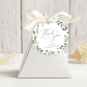 Modern Floral Dusty Green Eucalyptus Thank You Favour Tags