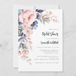 Modern Floral Elegant Bridal Shower Invitation