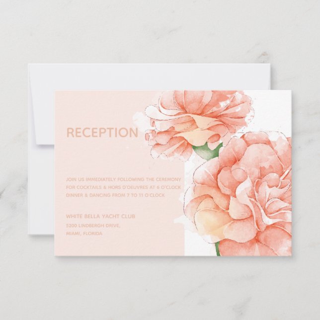 Modern Floral Elegant Wedding Reception Invitation (Front)
