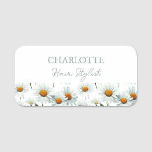 Modern Floral Employee Staff Name Tag