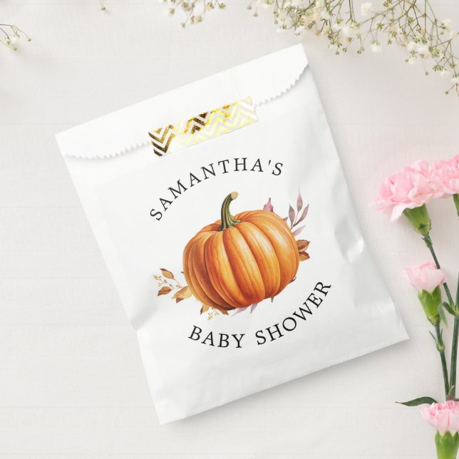 Modern Floral Fall Baby Shower  Favour Bag (Sealed)