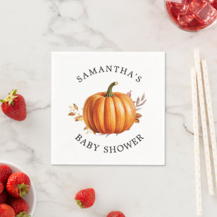 Modern Floral Fall Baby Shower  Napkin