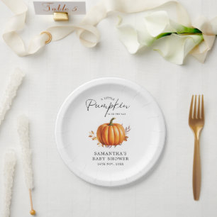 Modern Floral Fall Baby Shower Paper Plate