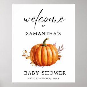 Modern Floral Fall Baby Shower  Poster