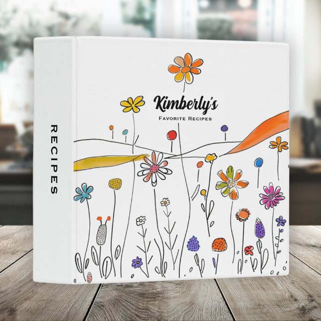 Modern Floral Family Recipe Cookbook  Binder (Creator Uploaded)