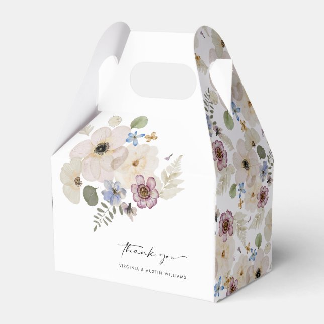 Modern Floral Favor Box (Front Side)