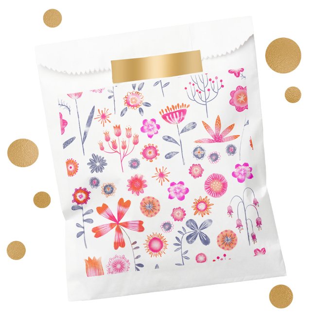 Modern Floral Favour Bag (Modern floral favor bags)