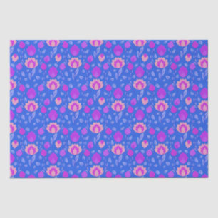 Modern Floral Folkore // Bright Blue-Purple-Pink Tissue Paper