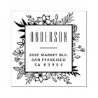Modern Floral Frame Family Name Return Address