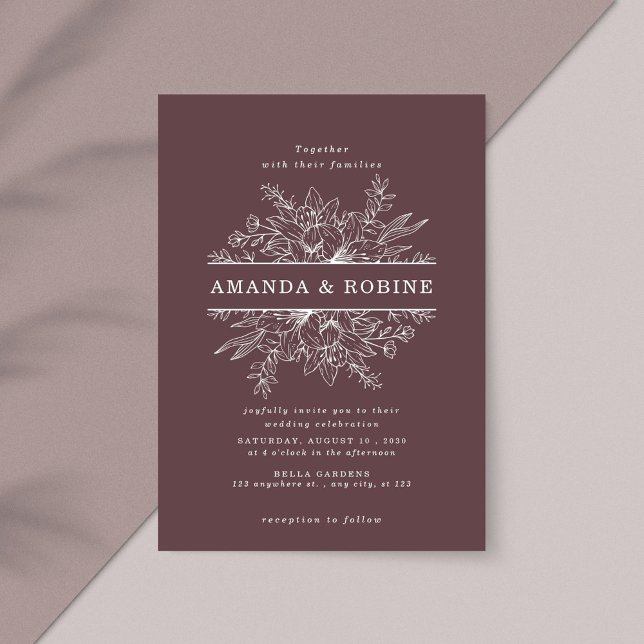 Modern Floral Frame Wedding Invitation (Creator Uploaded)