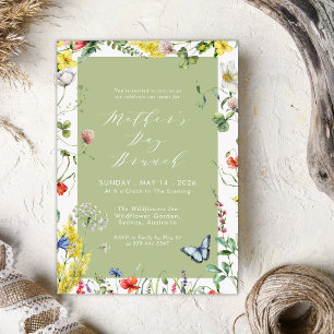 Modern Floral Garden Flowers Mothers day Brunch Invitation