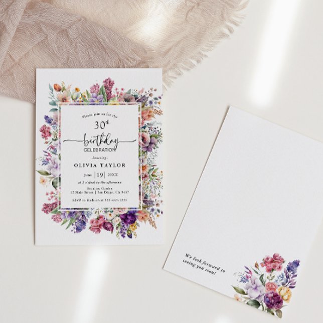 Modern Floral Garden Frame Birthday Party  Invitation (Creator Uploaded)