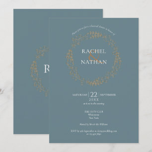 Modern Floral Garland   Rehearsal Dinner Invitation