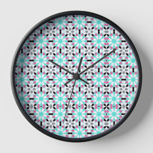 Modern Floral Geometric  Clock