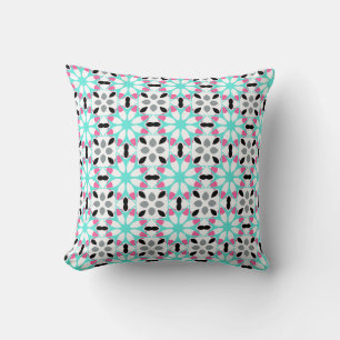 Modern Floral Geometric Throw Pillow