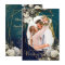Modern Floral Gold Emerald Green Photo Wedding