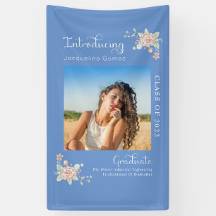 Modern Floral Graduation 2022 Photo Party Banner